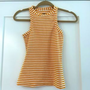 Maeve Anthropologie XS used good condition yellow/orange and white striped tank